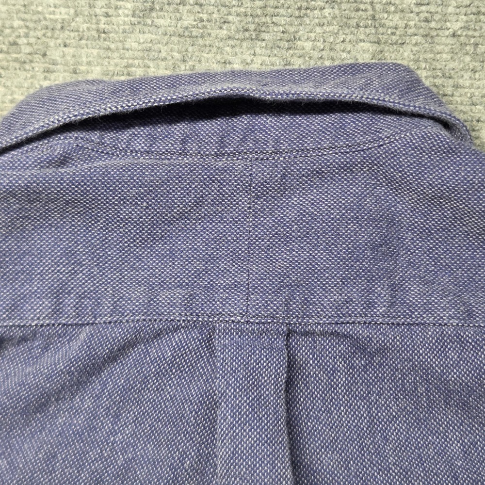 Steven Alan Shirt Mens L Made in USA Blue Oxford Textured Cotton Button Up - Picture 14 of 15